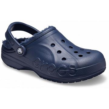 Crocs Baya Lined Men's Clogs Navy | Australia 0778BEXC